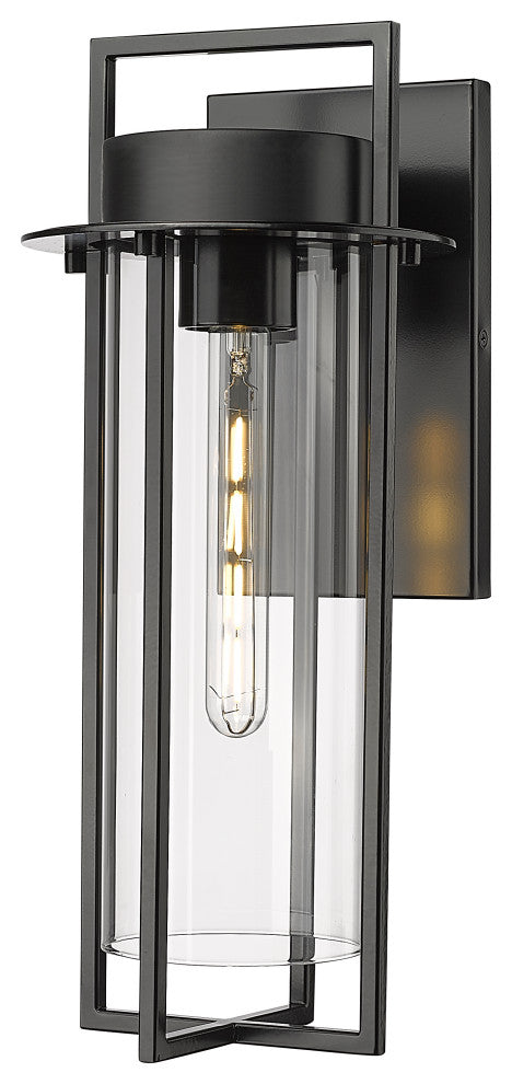 1 Light 8 in. Powder Coated Black Outdoor