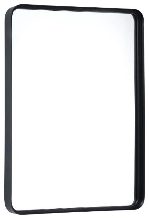 Ava Metal Deep Framed Wall Mirror, Black, 40"