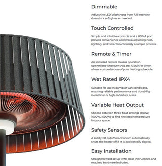 Vellura Freestanding Heater and Lamp