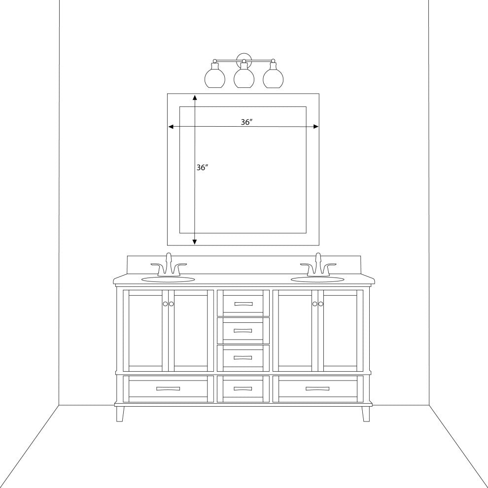 Pendleton Framed Wall Mirror, Bronze, 36" X 36"