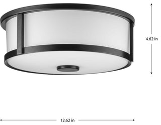 Gilliam Collection 12--5/8" Two-Light Matte Black New Traditional Flush Mount