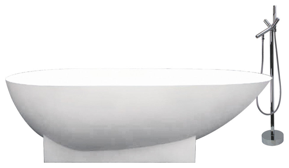 Transolid Shea 72"x36"x20" Freestanding Tub and Faucet Kit, White