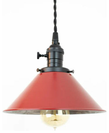 Olde-Town 8" Wide, Red Shade Pendant Light