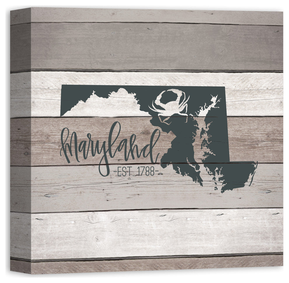 Maryland Established 16x16 Canvas Wall Art
