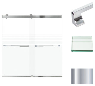 Transolid Brianna 60" W x 62" H Frameless Sliding Shower Door, Polished Chrome