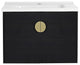 28" Plywood Wall Mounted Bath Vanity Set, Black, Ceramic Basin