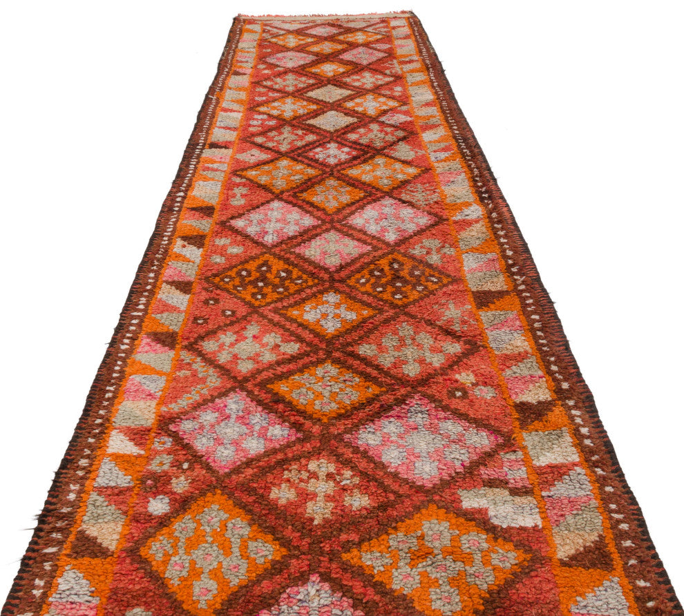 Vintage Turkish Runner Rug 3' 5" x 14' 3", 41 in. x 171 in.