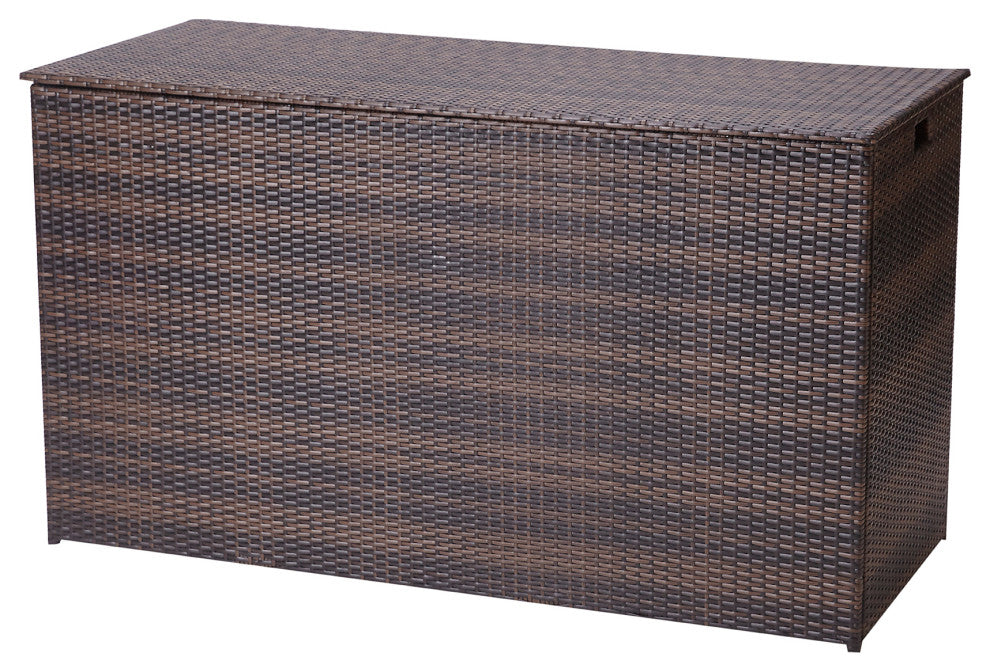 Wicker 154 Gallon Patio Storage Chest, Brown