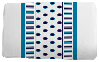 Upscale Getaway Center Stripe Stripe Print Bath Mat, Navy Blue, 21"x34"