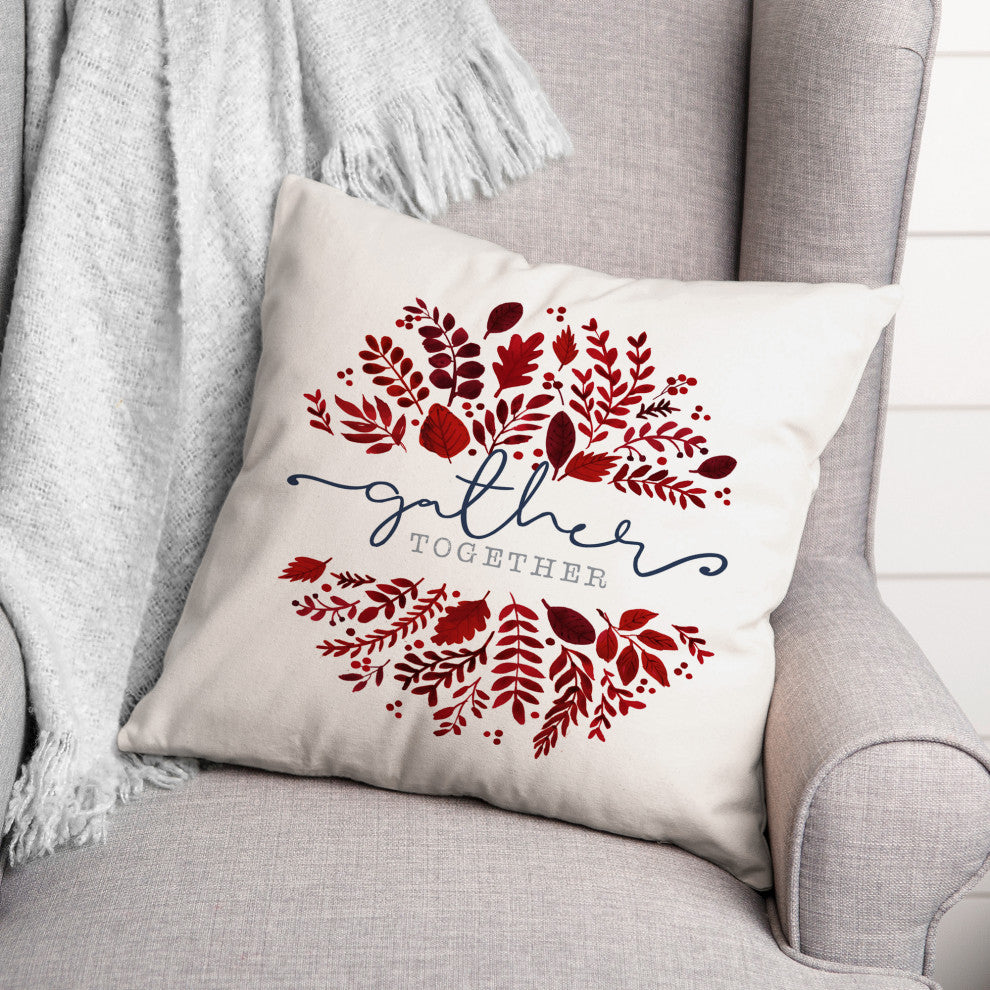 Gather Together Leaves Autumn 4 18"x18" Spun Poly Pillow