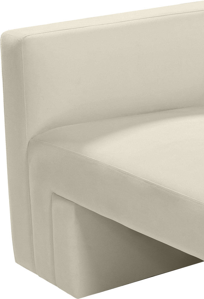 Henson Velvet Upholstered Loveseat, Cream