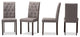 Gardner Dark Brown Finished Fabric Upholstered Dining Chair, Set of 4, Gray