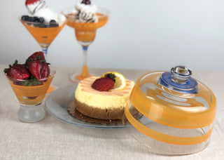 Retro Stripe Orange Cosmopolitan Glasses, Set of 2