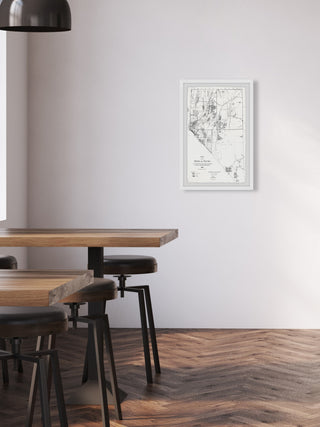 "Vintage Nevada Map" Framed Painting Print, 30x45