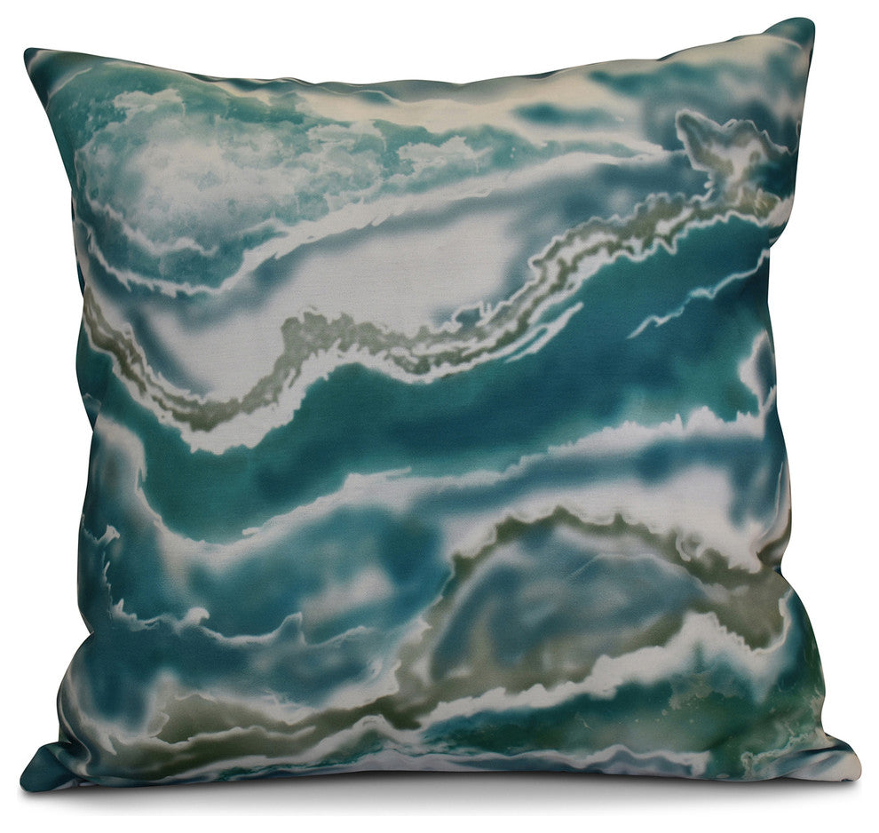 Remolina Geometric Print Pillow, Teal, 18"x18"