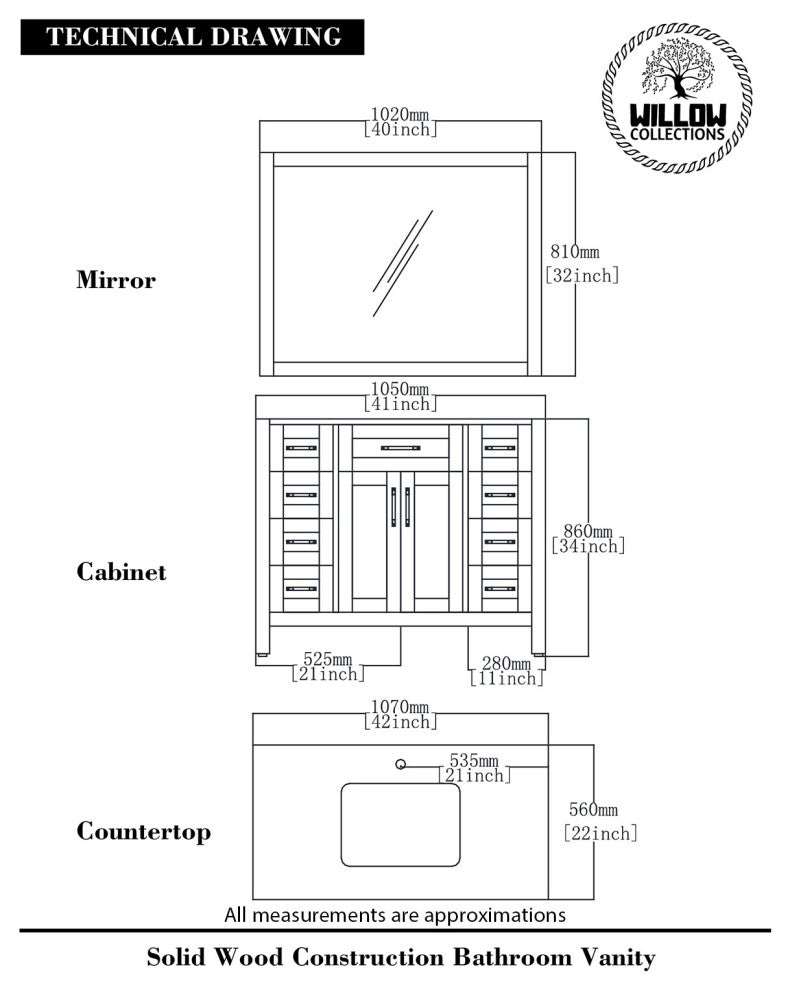 Cambridge 42" Single Sink Bath Vanity in Coventry Gray 1.5" Empira Quartz