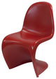 Mod Made "S" Shape Plastic Dining Side Chair, Red