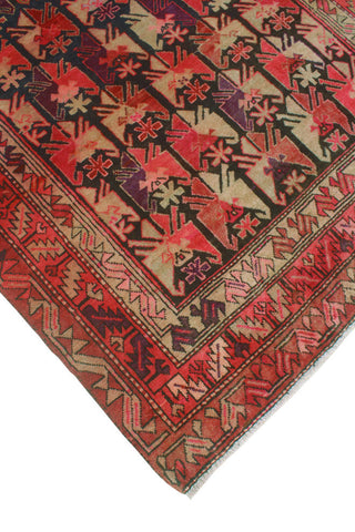 Fine Vintage Distressed Geralynn Charcoal/Pink Runner, 4'2x10'4