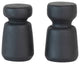 Mango Wood Salt and Pepper Shakers, Black, Set of 2