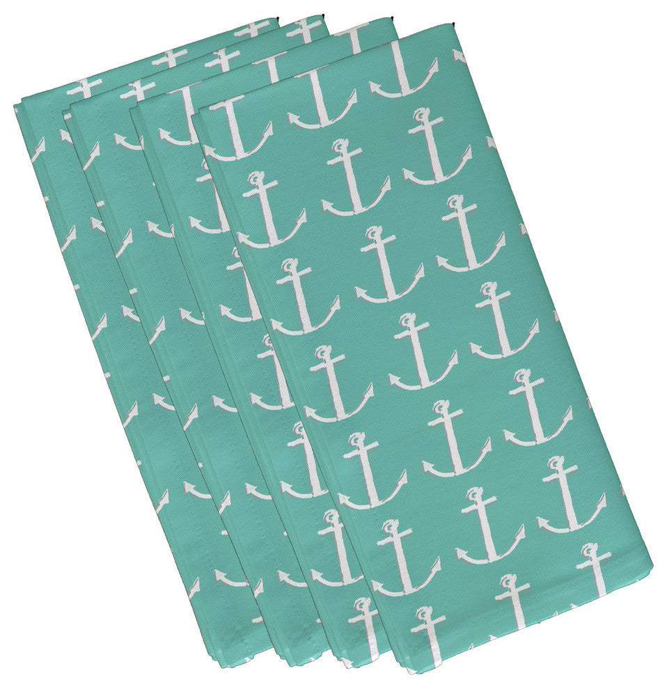 Anchors Away Coastal Print Napkin, Bewitching, Set of 4