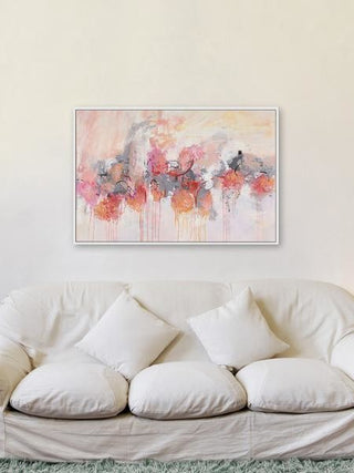 "Petal Patch II" Floater Framed Painting Print on Canvas, 18"x12"