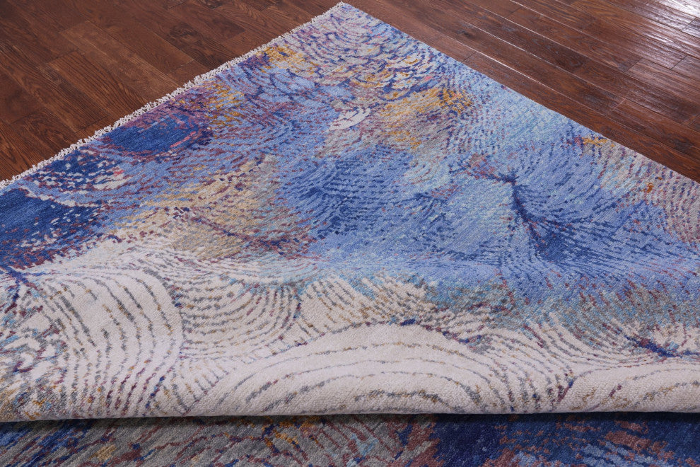 Modern Handmade Wool Rug 9' 3" X 11' 11" Q9396