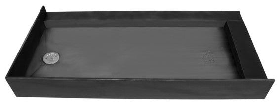 Tile Redi 4260RDL-PVC 42"x60" Double Curb Shower Pan With Right PVC Drain
