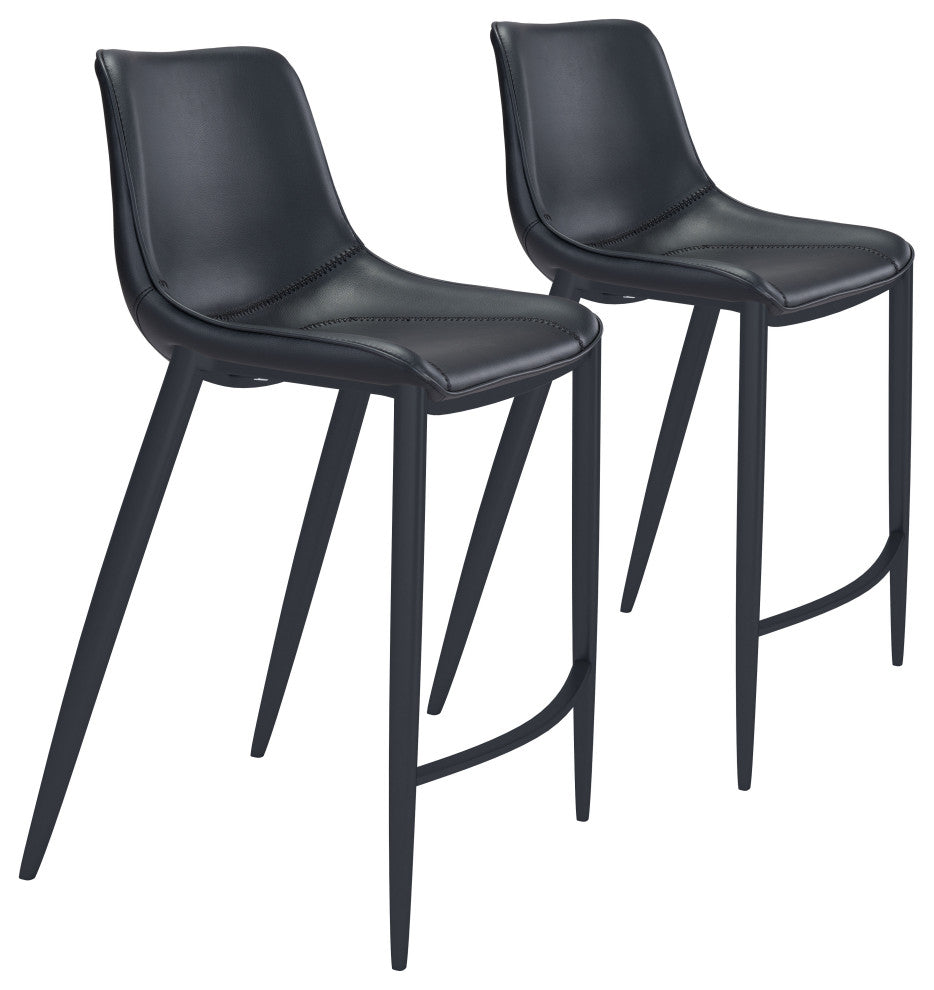 Magnus Bar Chair, Set of 2 Black