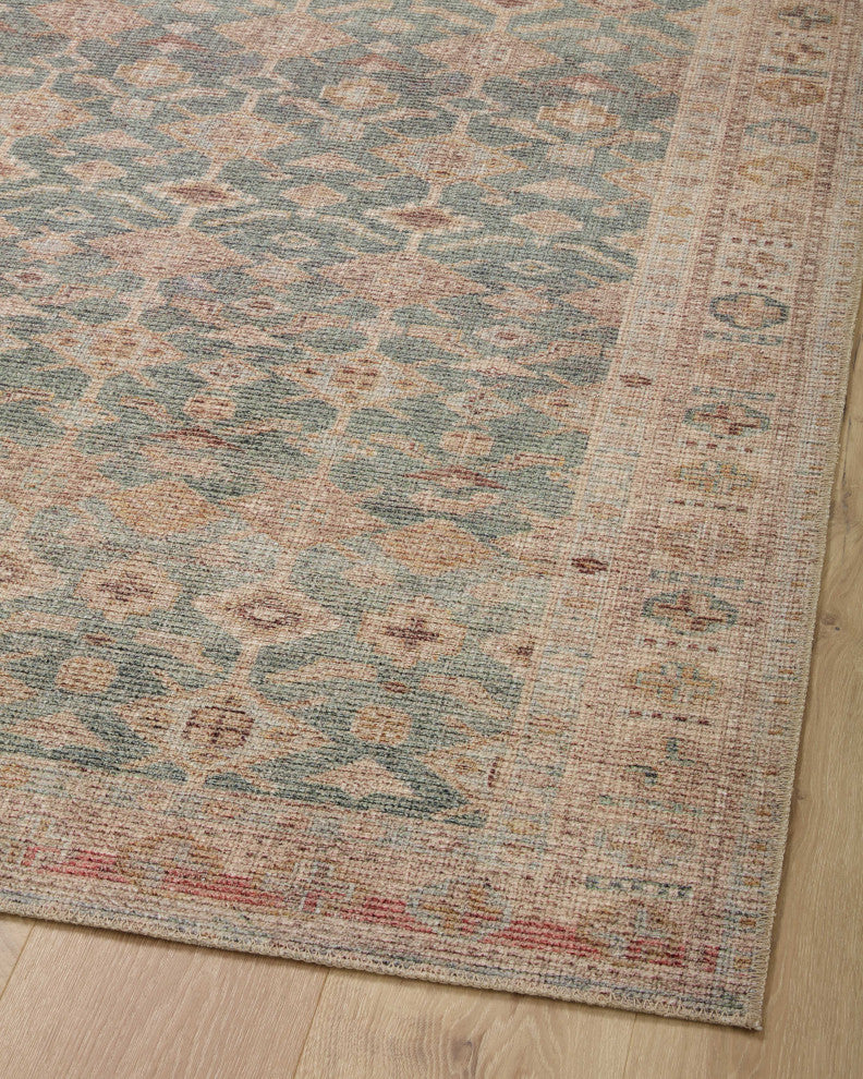 Angela Rose x Loloi Aubrey Aqua / Sand 5''-0" x 5''-0" Round Area Rug