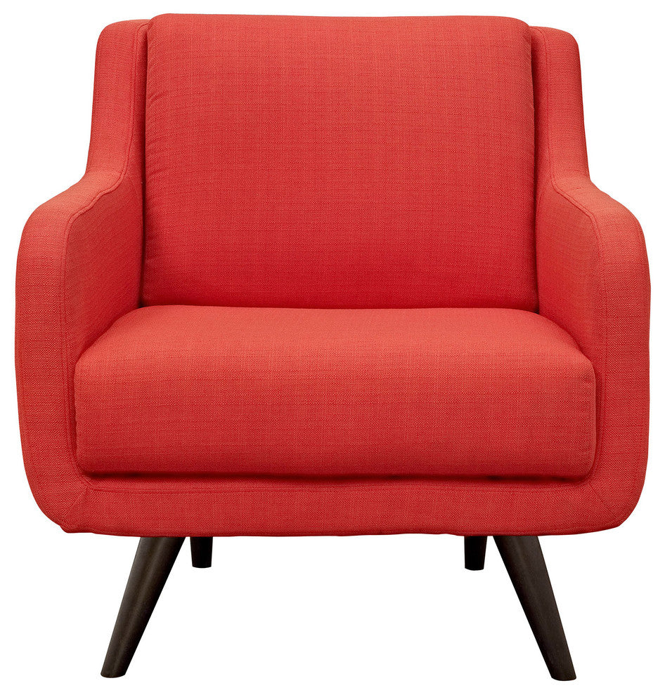 Modern Atomic Red Verve Upholstered Armchair