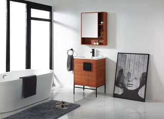 Bathroom Vanity Set, Spicy Walnut, 24", Black Hardware