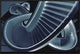 "Blue Stair" Framed Canvas Giclee by Henk Van Maastricht, 31x21"