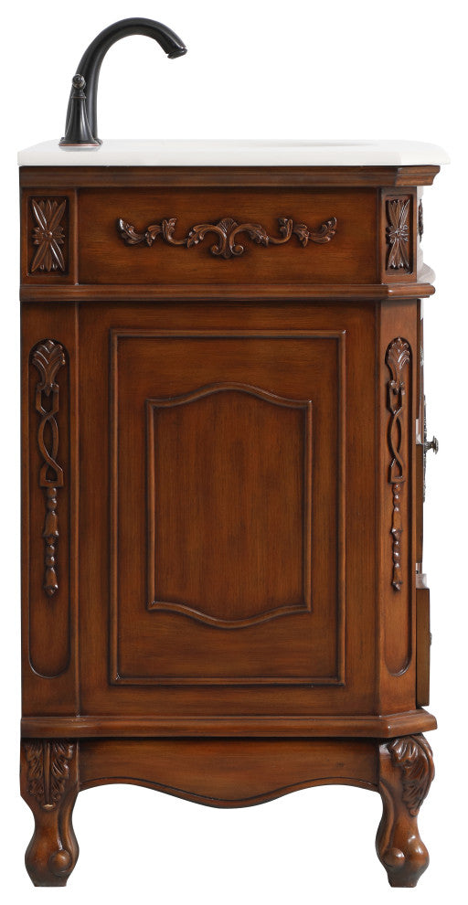 Bathroom Vanity, Teak, 42", Single Sink