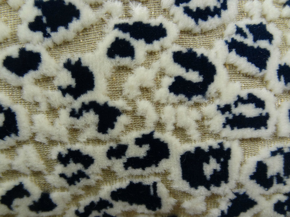 Cheetah Spots Cream and Black Handmade Luxury Pillow, 22"x22"
