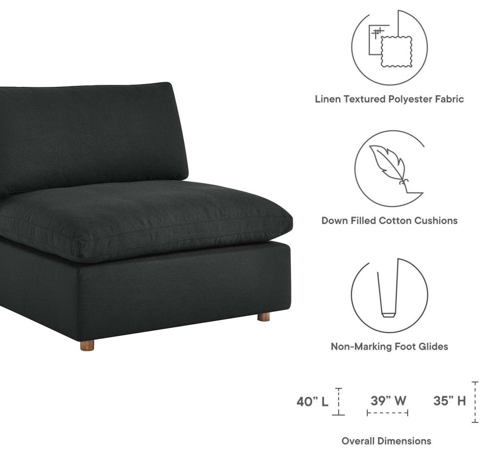 Modular Sectional Deep Sofa Set, Black, Fabric, Modern, Lounge Cafe Hospitality