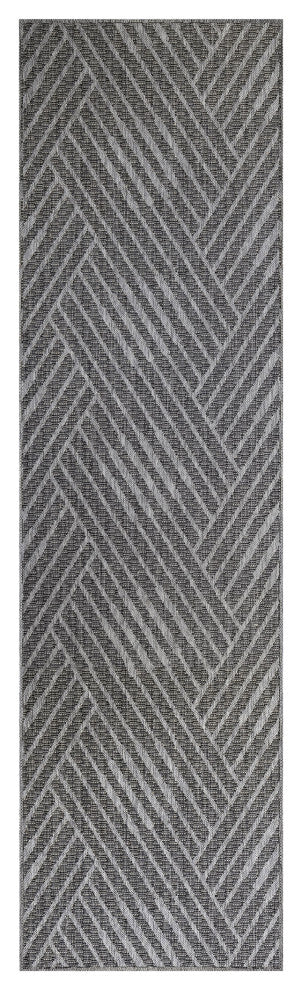 Maryland Abbel Runner, Gray, 2'4" x 8', Geometric