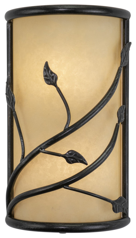 Vaxcel Vine Wall Sconce Oil Shale w/ Amber Flake Glass