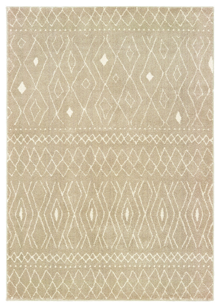 Oriental Weavers Sphinx Carson 9665B Geometric Rug, Sand/Ivory, 3'10"x5'5"