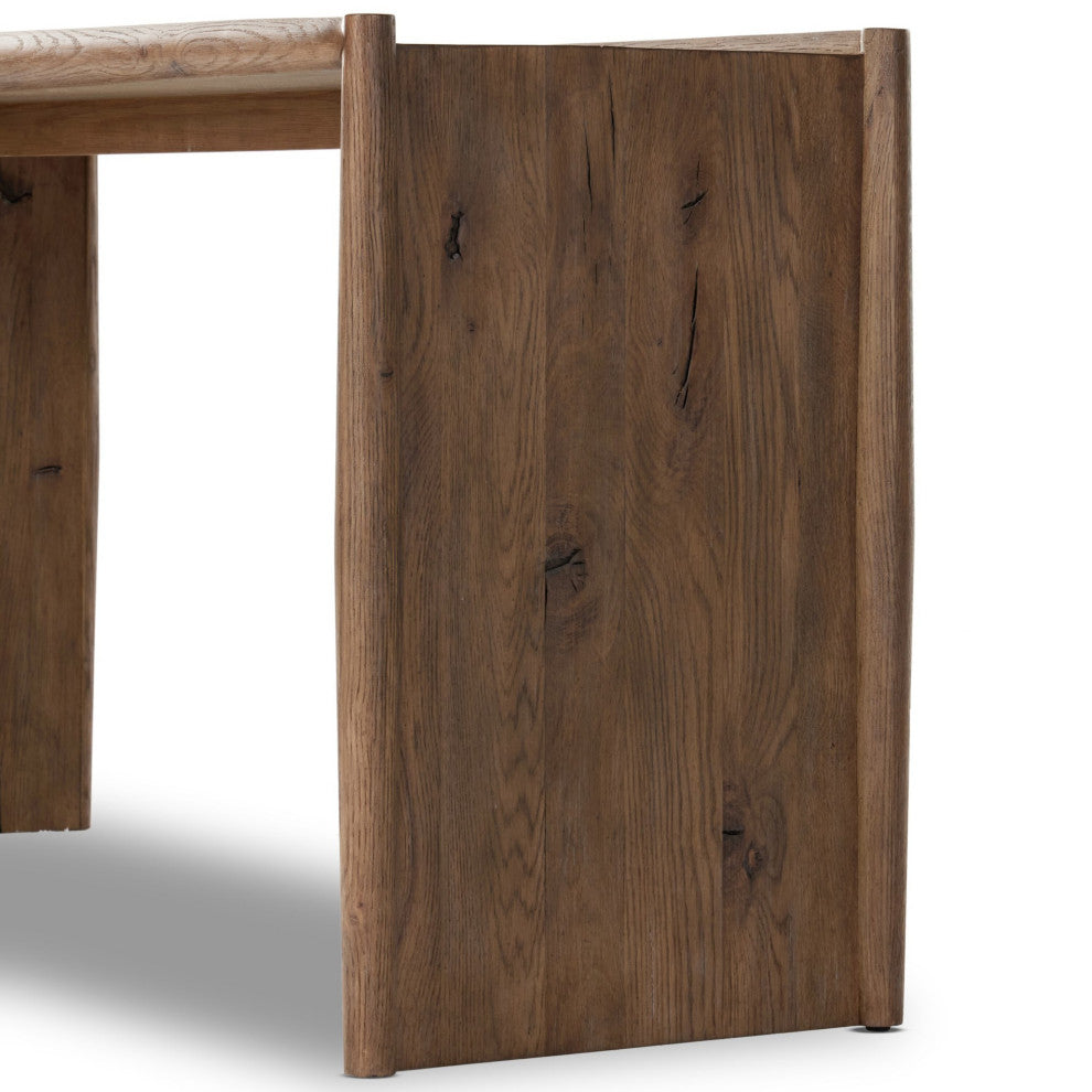 Glenview Console Table Weathered Oak, Weathered Oak Veneer