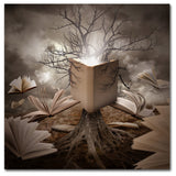 Angela Waye 'Old Tree Reading Story Book' Canvas Art, 18x18