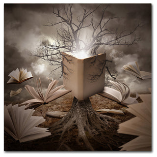 Angela Waye 'Old Tree Reading Story Book' Canvas Art, 18x18