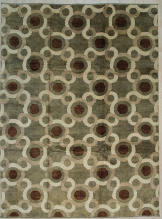 Green Transitional Geometric Ningxia Area Rug