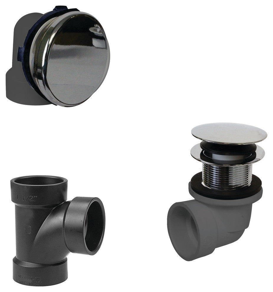 Illusionary Overflow, Sch. 40 ABS Plumbers Pack With Tip-Toe Bath Drain