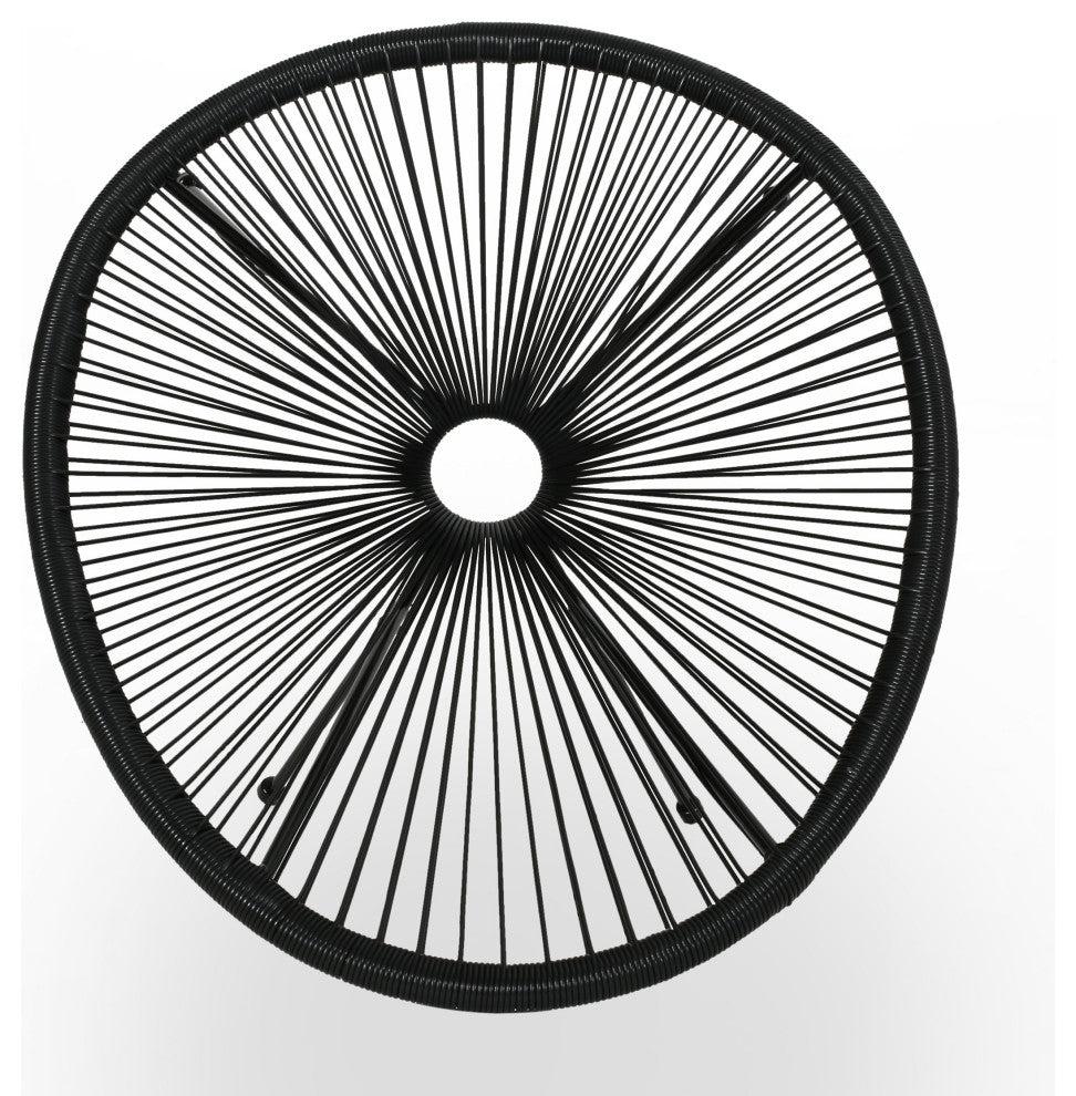 Major Outdoor Hammock Weave Chair with Steel Frame, Set of 2, Black