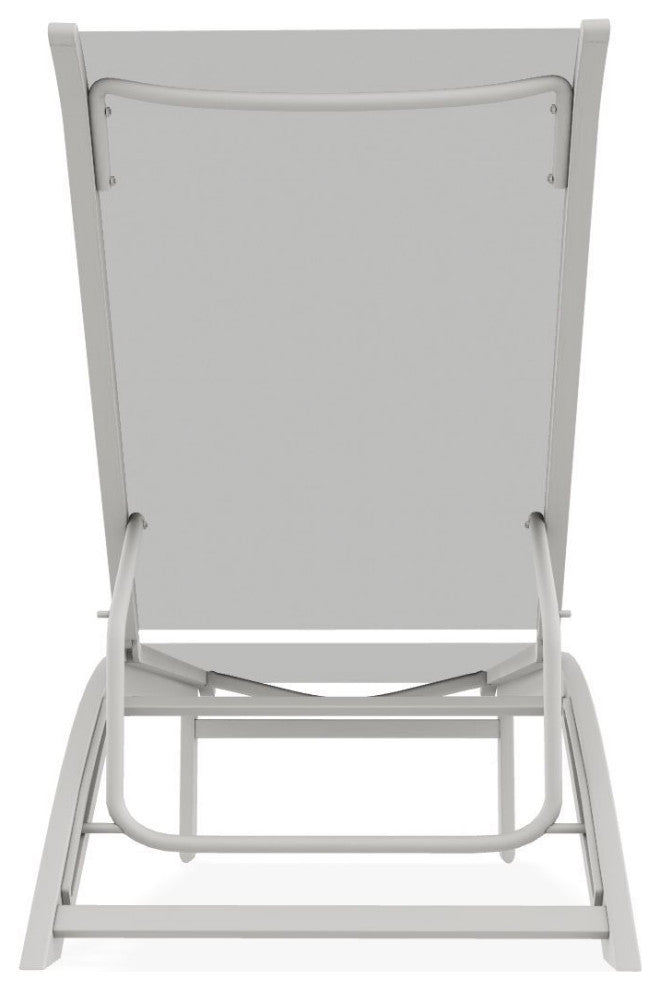 Kendall Sling Stackable Outdoor Chaise Lounge, White/Snow