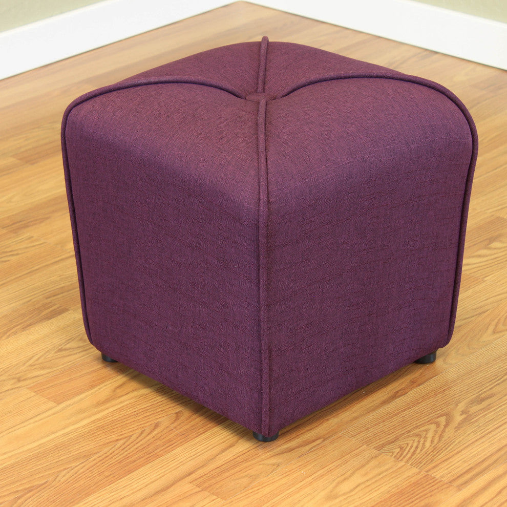 Sopri Upholstered Ottoman, Wine Red