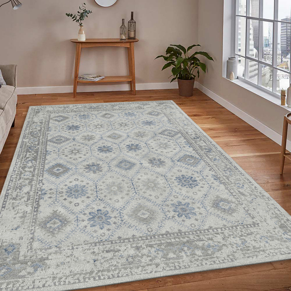 Divine Zamora Area Rug, Beige, 8' x 10', Bordered