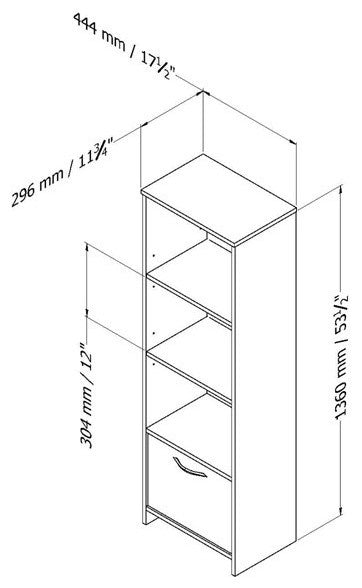 South Shore Step One Shelf Bookcase, Pure Black