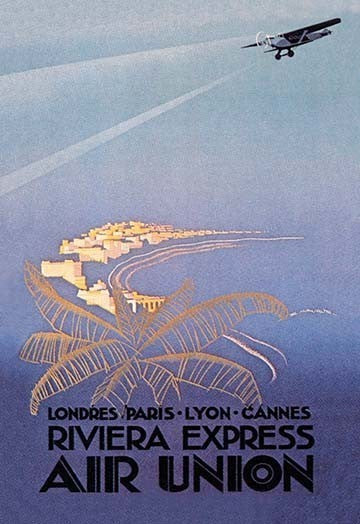 Riviera Express Air Union - Gallery Wrapped Canvas Art 28" x 42"