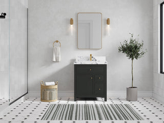 Sonoma 30" Single Sink Bath Vanity in Black Top, 2" Viola Night